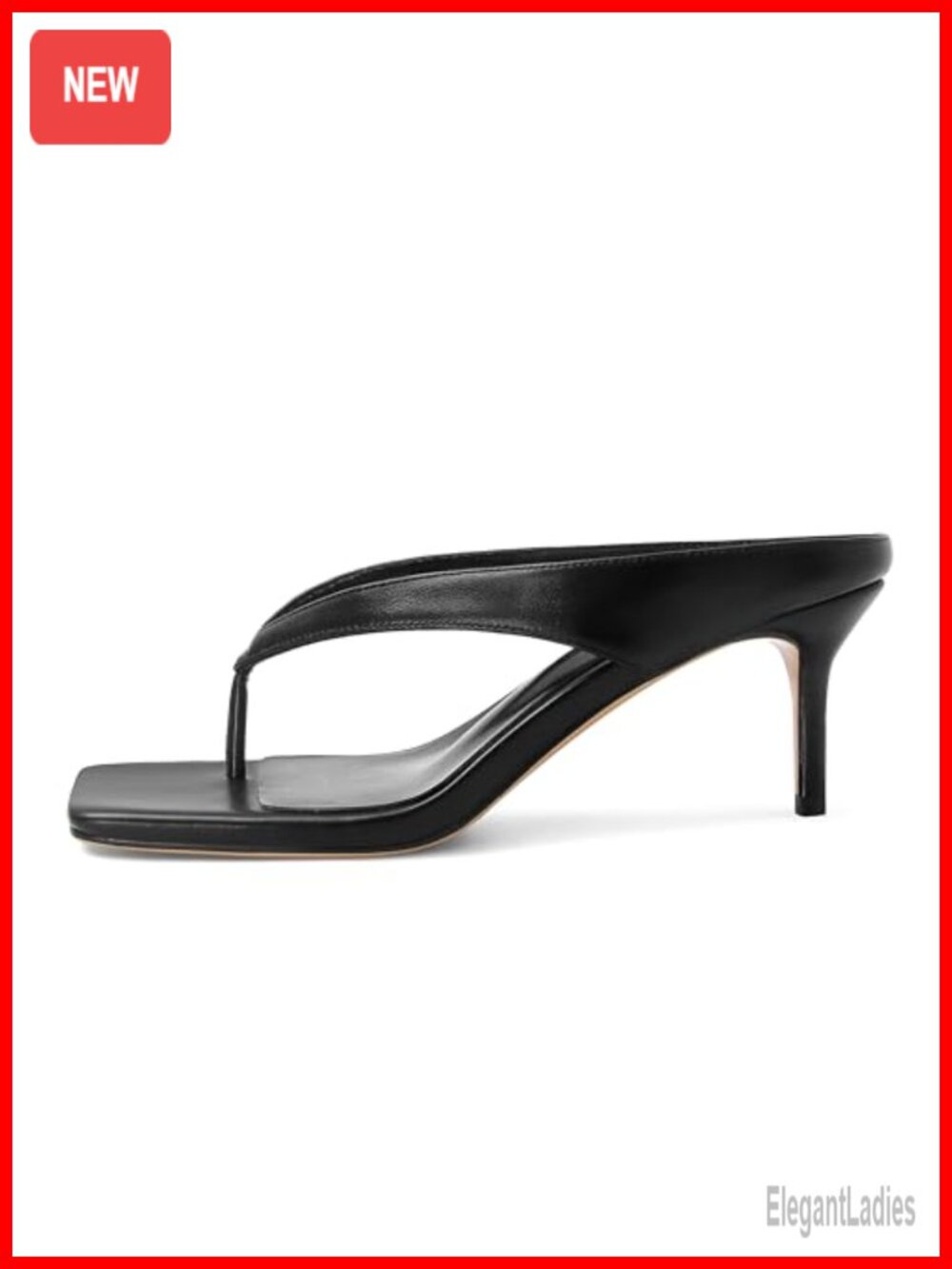 Kitten Heel Thong Sandals Square Toe Slip On Slides Dressy